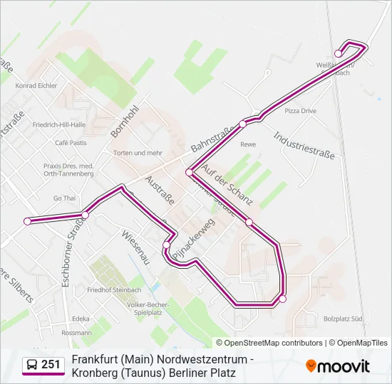 251 Bus Line Map