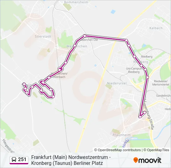 251 Bus Line Map