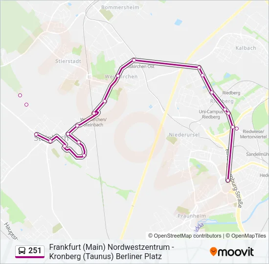 251 Bus Line Map