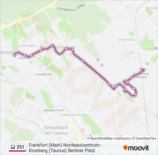 251 Bus Line Map