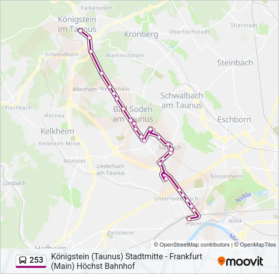 253 Bus Line Map