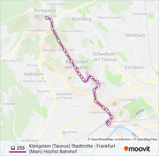 253 Bus Line Map