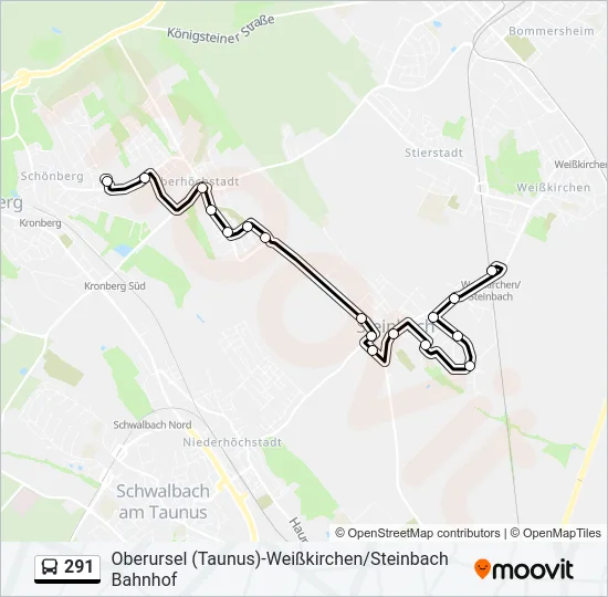 291 Bus Line Map