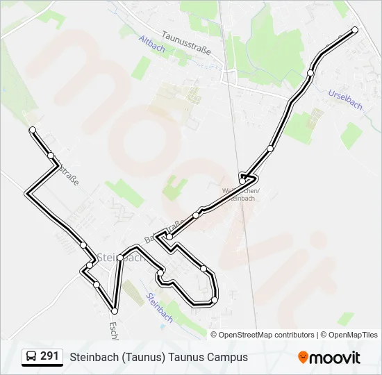 291 Bus Line Map
