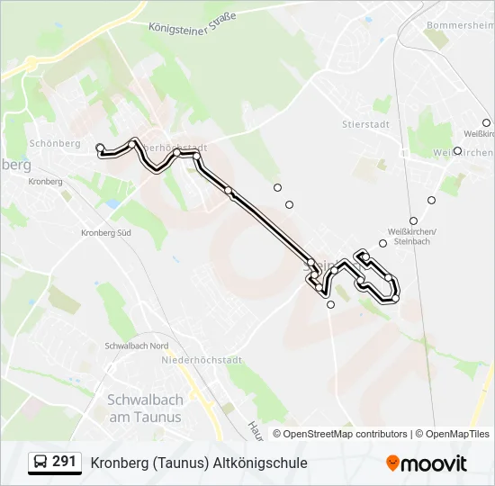 291 Bus Line Map
