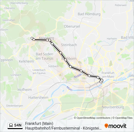 S4N Bus Line Map