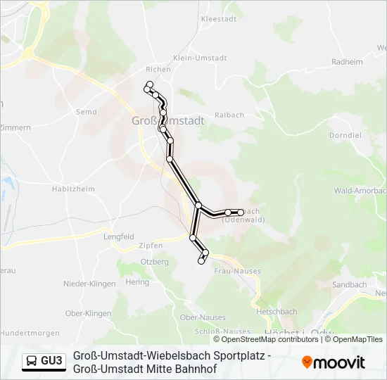 GU3 Bus Line Map