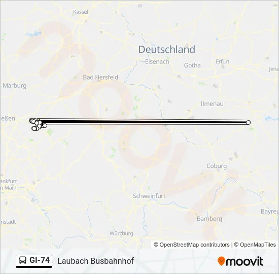 GI-74 Bus Line Map