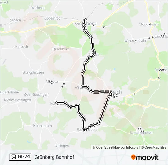 GI-74 Bus Line Map