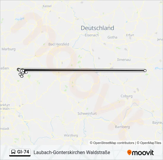 GI-74 Bus Line Map