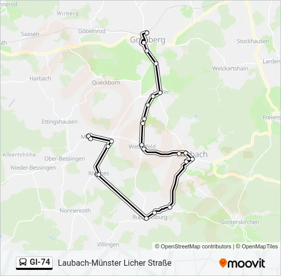 GI-74 Bus Line Map