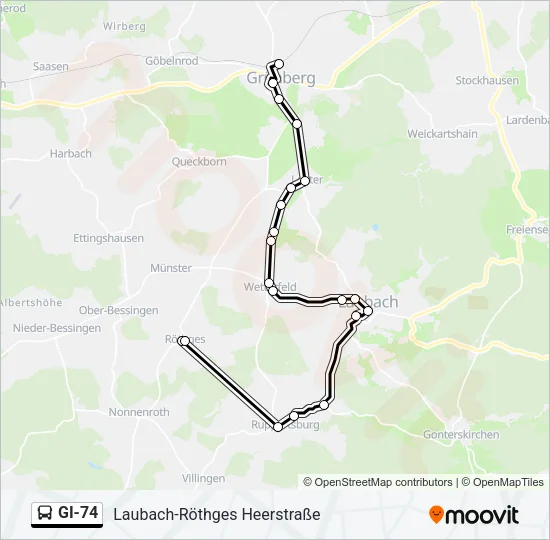 GI-74 Bus Line Map