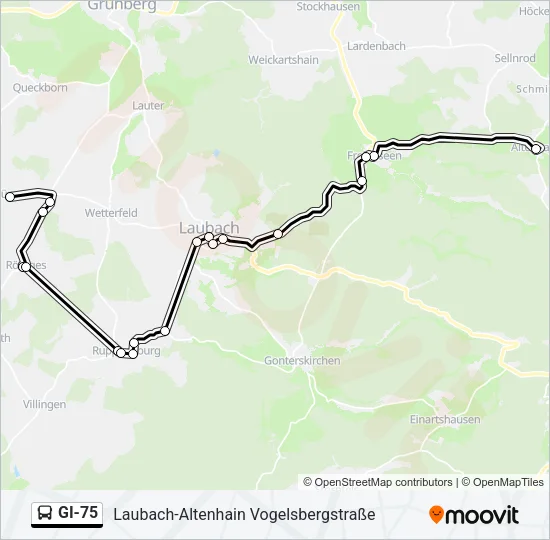 GI-75 Bus Line Map