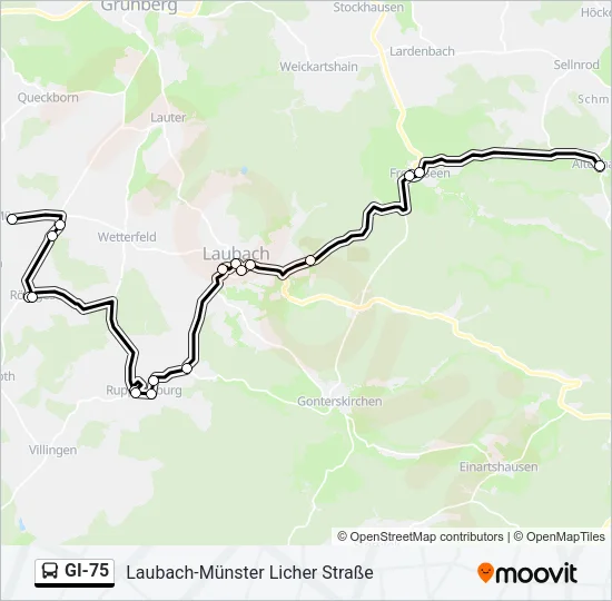 GI-75 Bus Line Map