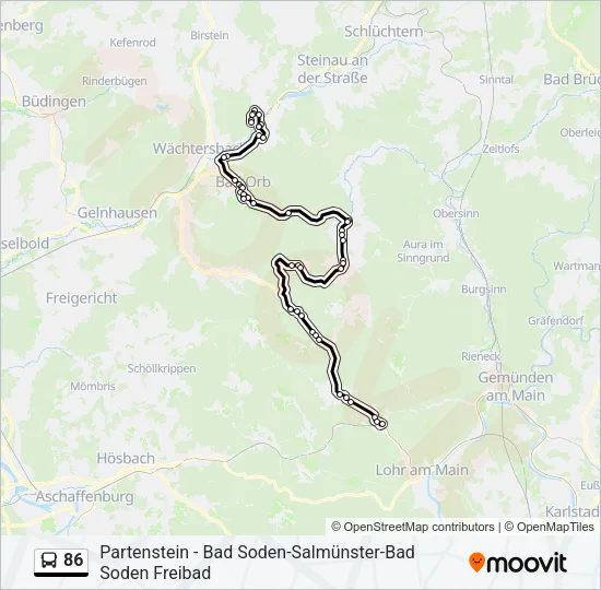 86 Bus Line Map