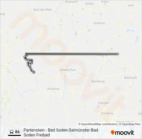 86 Bus Line Map