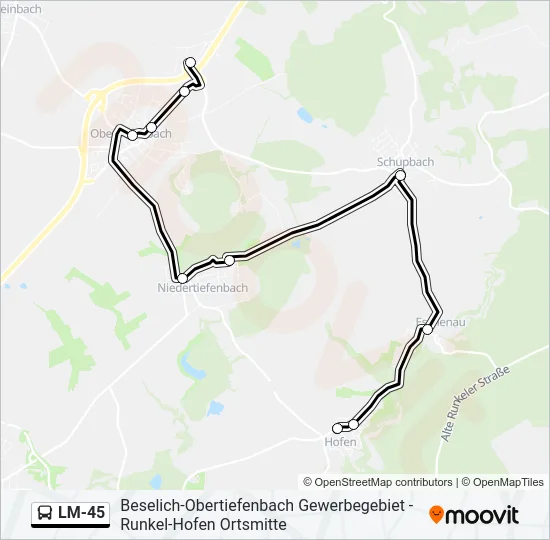 LM-45 Bus Line Map