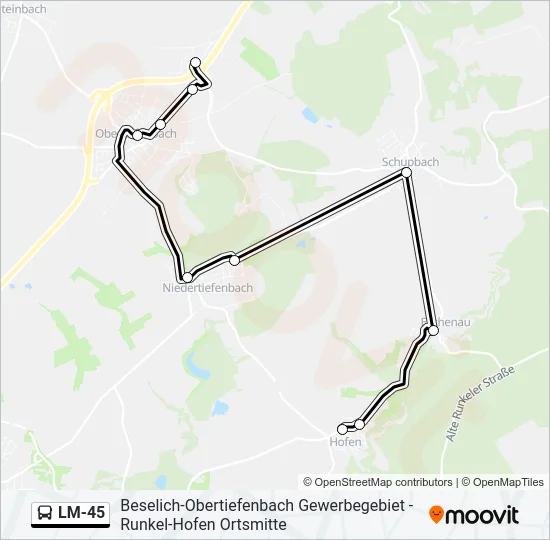 LM-45 Bus Line Map