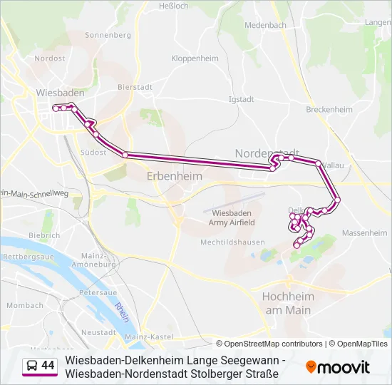44 Bus Line Map