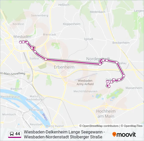44 Bus Line Map