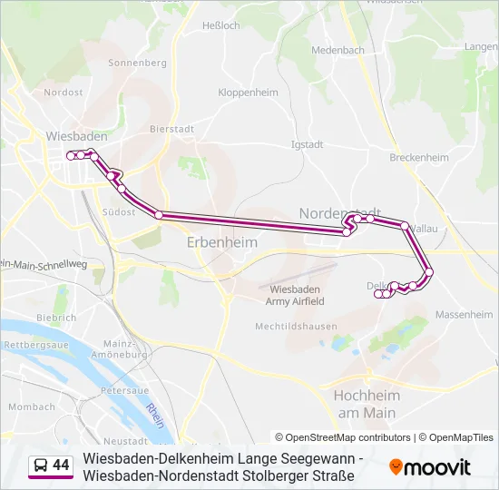 44 Bus Line Map