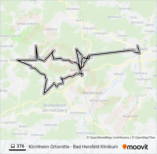 376 Bus Line Map