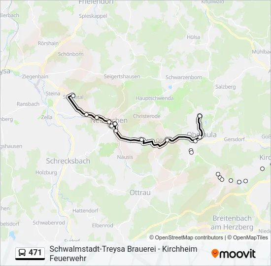 471 Bus Line Map
