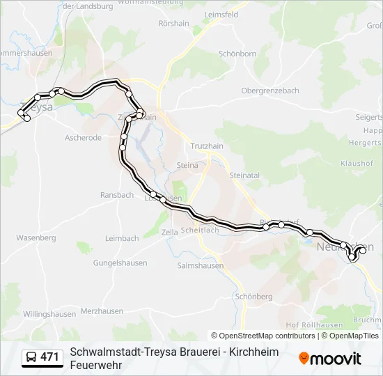 471 Bus Line Map
