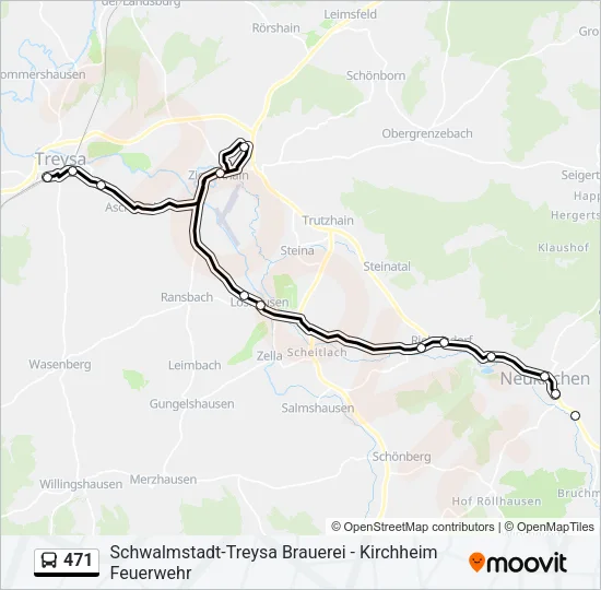 471 Bus Line Map