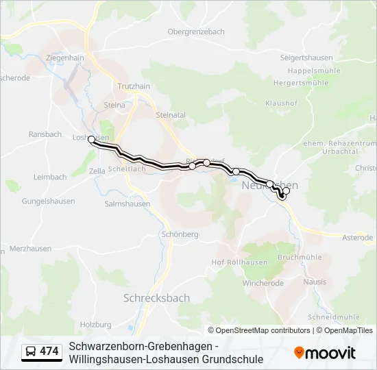 474 Bus Line Map