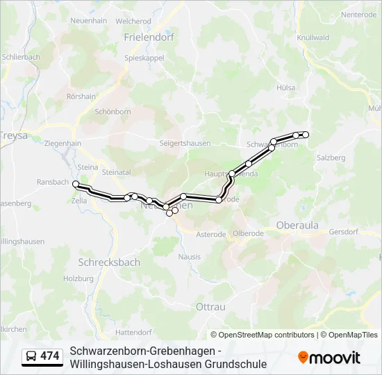 474 Bus Line Map