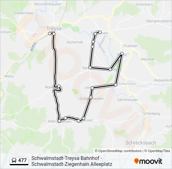 477 Bus Line Map