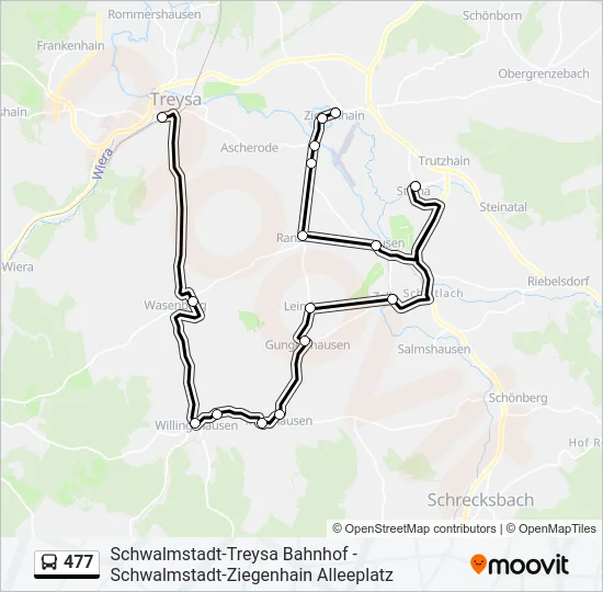 477 Bus Line Map