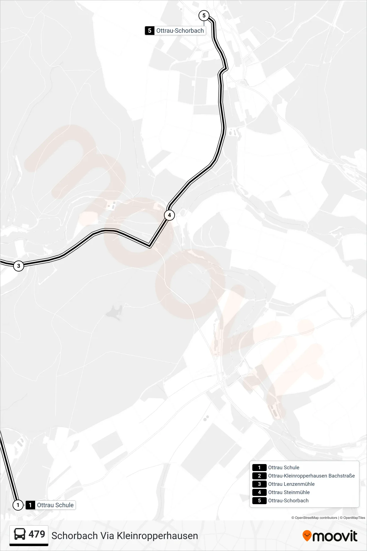 479 bus Line (Schorbach Via Kleinropperhausen) route and stops on a map