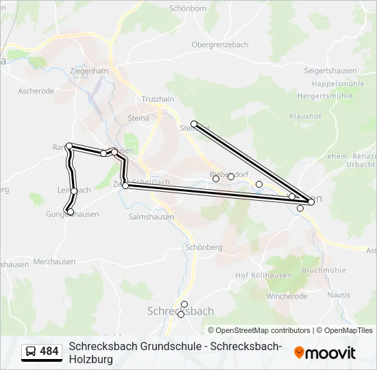 484 Bus Line Map