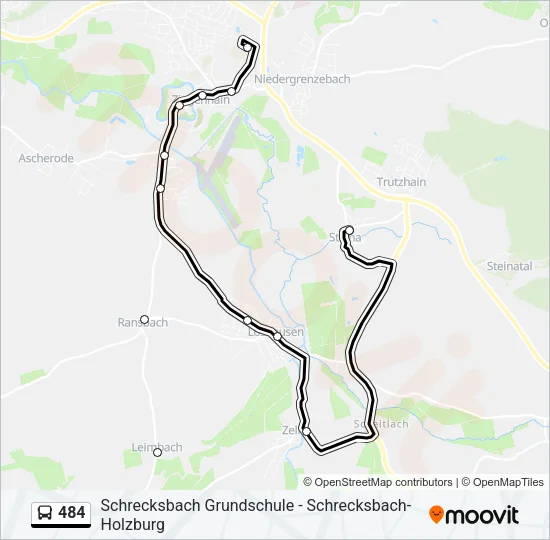 484 Bus Line Map