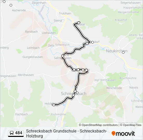 484 Bus Line Map