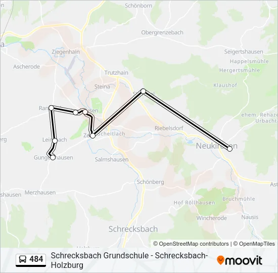 484 Bus Line Map