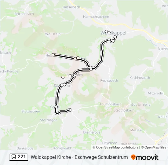 221 Bus Line Map