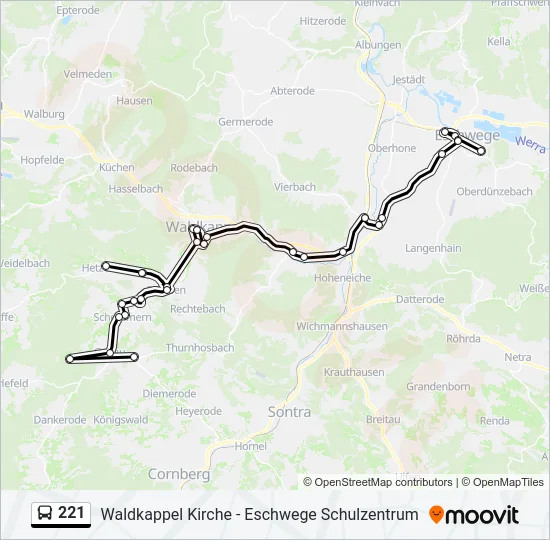221 Bus Line Map