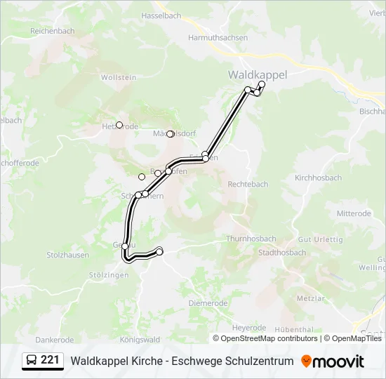 221 Bus Line Map