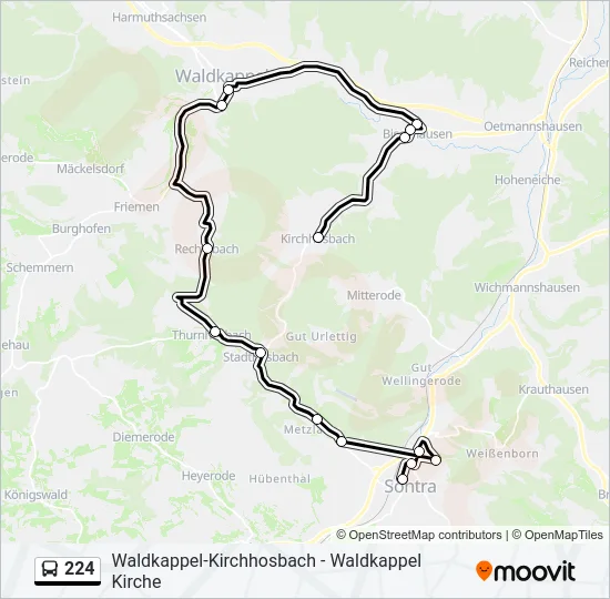 224 Bus Line Map