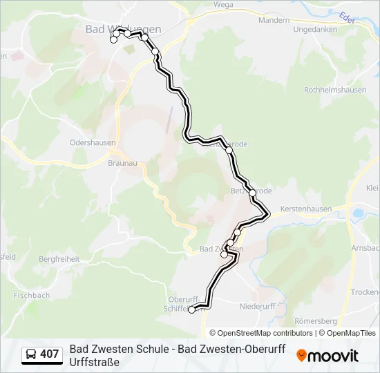 407 Bus Line Map