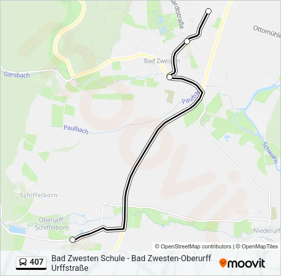Buslinie 407 Karte