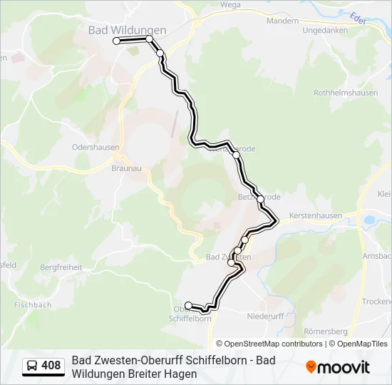 408 Bus Line Map
