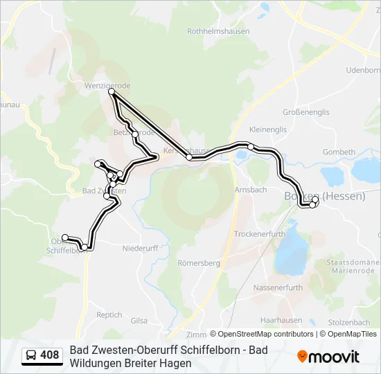 408 Bus Line Map