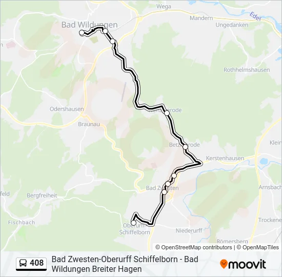 408 Bus Line Map