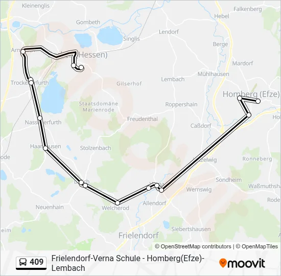 409 Bus Line Map