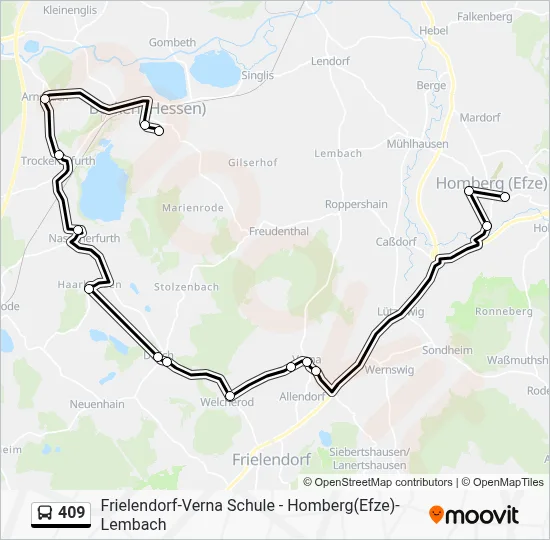 409 Bus Line Map