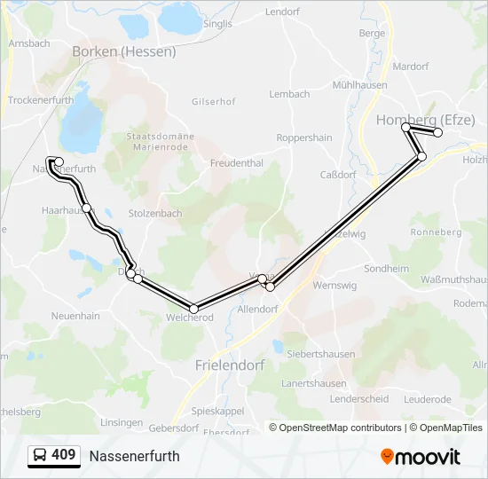 409 Bus Line Map